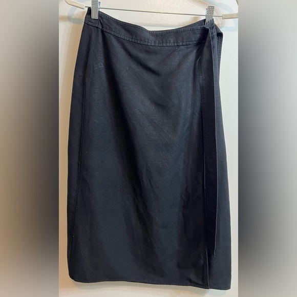 LOFT Petites Linen Wrap Skirt 0P - Picture 13 of 13